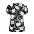 thumbnail image 6 of Babysbule Womens Summer Tunics Tops Short Sleeve Casual Flower Print T-Shirts V Neck Loose Comfy Tee Fashion Cute Blouse, 6 of 6