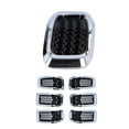 thumbnail image 2 of 7pcs Front Grille Inserts Grill Guard Trim Accessory Fit For  Cherokee 2014-2018Chromeplate Frame, 2 of 8