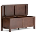 thumbnail image 3 of Simpli Home Artisan Banc de Rangement d'Entrée Transitionnel en Bois Massif de 47 Pouces en Brun Roux, 3 of 9
