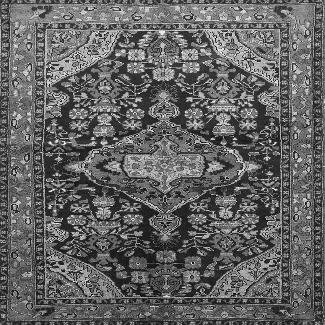 Ahgly Company Indoor Square Persian Gray Traditional Area Rugs, 4 ...