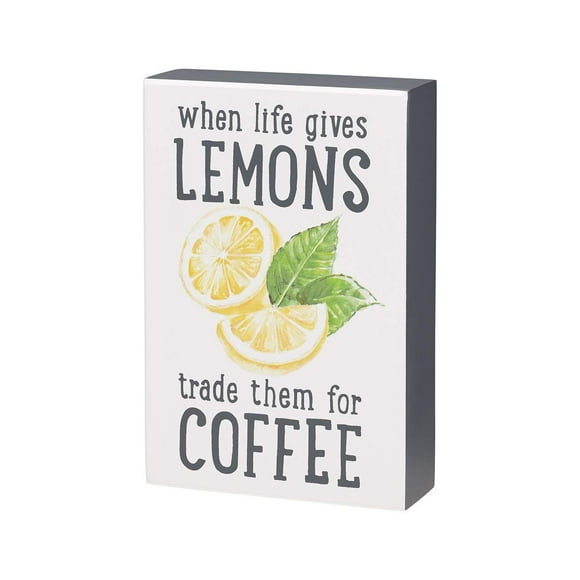 'When Life Gives Lemons Trade for Coffee' Boîte Sign Medium