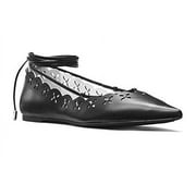Michael Kors Thalia Flats 6.5M - black leather -strappy