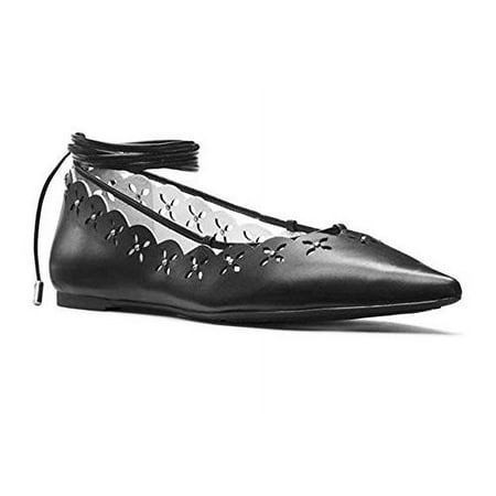 Michael Kors Thalia Flats 6.5M - black leather -strappy
