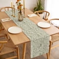 thumbnail image 3 of Sage Green Flowers Table Runner - 120 Inch Long, Kitchen Dining Table Runner Dresser Scarves, Rustic Pastoral Botanical Floral Leaf Farmhouse Decor for Coffee Tables Wedding Party Banquet, 3 of 8