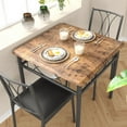 thumbnail image 2 of Veecom Dining Table & Chairs Kitchen Dining Room Set, Table and 2 Metal and Wood Chairs, Rustic Brown, 2 of 7