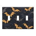 thumbnail image 2 of Dailycode Light Switch Plate Covers 2 Gang Wall Plate Plastics Outlet Covers for Kitchen Home Office Decor Orange Gray Black Bat Seamless, 2 of 8