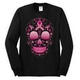 thumbnail image 2 of Wild Bobby Pink Breast Cancer Sugar Skull Breast Cancer Awareness Men Long Sleeve Shirt, Black, Small, 2 of 6