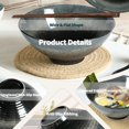 thumbnail image 3 of Juego de 2 tazones de cerámica de 40 oz para ramen, tazón para fideos ramen con cucharas y palillos estilo retro japonés, tazones grandes para sopa, pho, udon, 3 of 4