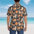 thumbnail image 4 of Pofeuu Corgi Collie Pug Print Hawaiian Shirt for Men Sleeves Casual Button Down Summer Beach Dress Shirts T-Shirts,Medium, 4 of 7
