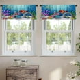 thumbnail image 2 of LALILO Kitchen Curtain Valance Cartoon Tropical Fish With Rod Pocket Window Curtain 52"x 18" Set of 2, 2 of 5
