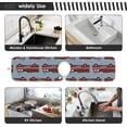 thumbnail image 6 of Coolnut Hand Drawn Fire Trucks 2PCS Faucet Absorbent Mat Kitchen Faucet Sink Splash Guard Microfiber Cloth Faucet Splash Catcher Water Absorbent Mat, Faucet Mat for Kitchen Sink 14x5in, 6 of 7