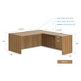 thumbnail image 3 of GOF 1 Person Workstation Cubicle (6’D x 6’W x 6’H, Walnut) Office Partition with Desk & Pedestal Set, 3 of 10