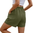 thumbnail image 6 of Women's Casual Linen Cotton Shorts Elastic Waisted Drawstring Summer Lounge Shorts with Pockets, 6 of 8