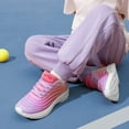 thumbnail image 5 of BURUDANI Girls Boys Tennis Sparkle Glitter Lace-Up Athletic Running Sneakers, 5 of 6