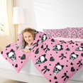 thumbnail image 3 of Castle Fairy Coquette Goth Skull Queen Bedding 7pcs,Bow Heart Happy Halloween Bedding Comforter Set Queen,Pink Black,Pink Reversible, 3 of 7