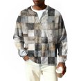 thumbnail image 6 of Nokdvo Waffle Shirts for Men Long Sleeve Sherpa Plaid 1/4 Button Up Henley Casual Sweaters Fall Winter Quilted Knit Solid Color Loose Tops,White M, 6 of 6