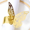 thumbnail image 3 of Qucyy 100pcs 3D Butterfly Paper Napkin Rings Weddings Party Serviette Table Decoration Restaurant (Reflective Gold) Reflective Gold, 3 of 5