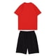 thumbnail image 3 of Traje de pantalón corto con cintura elástica y cuello redondo de manga corta estampado informal para niño Rojo, 3 of 3
