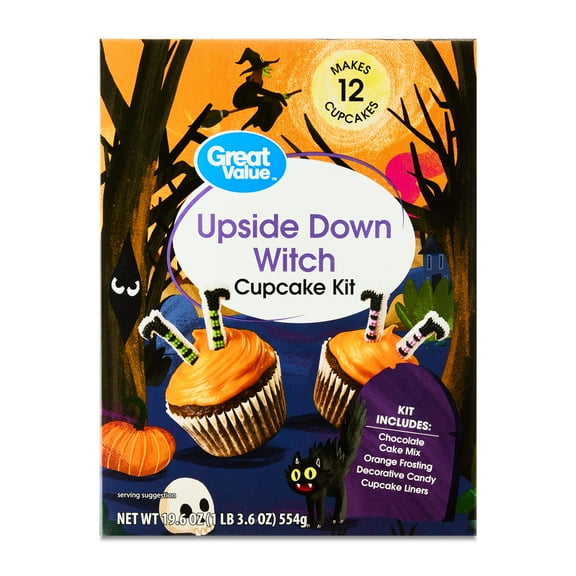 Great Value Upside Down Witch Halloween Cupcake Kit, 19.6 oz