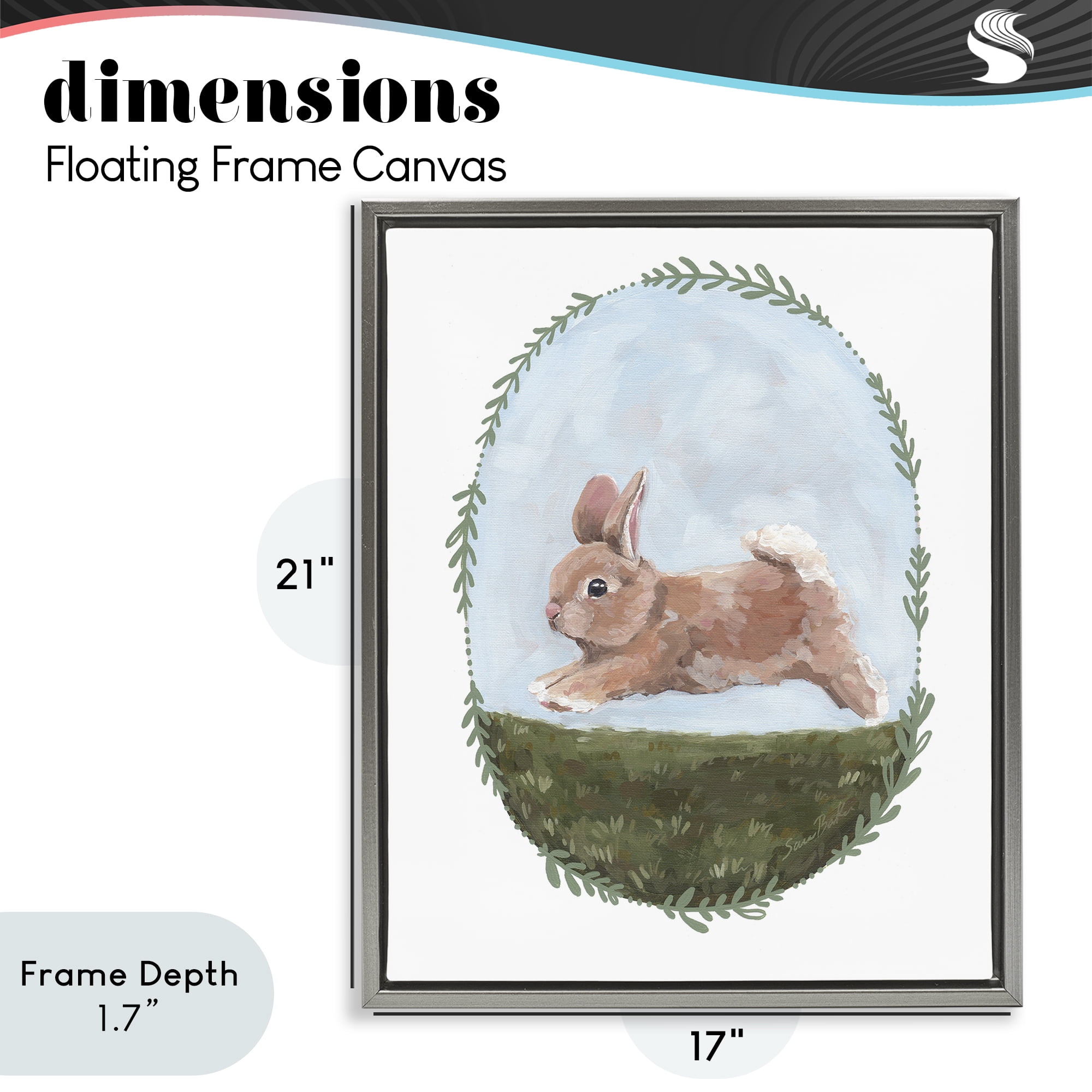 Stupell Industries The Goodness of Spring Gray Framed Floater Canvas Wall Art, design by Sara Baker