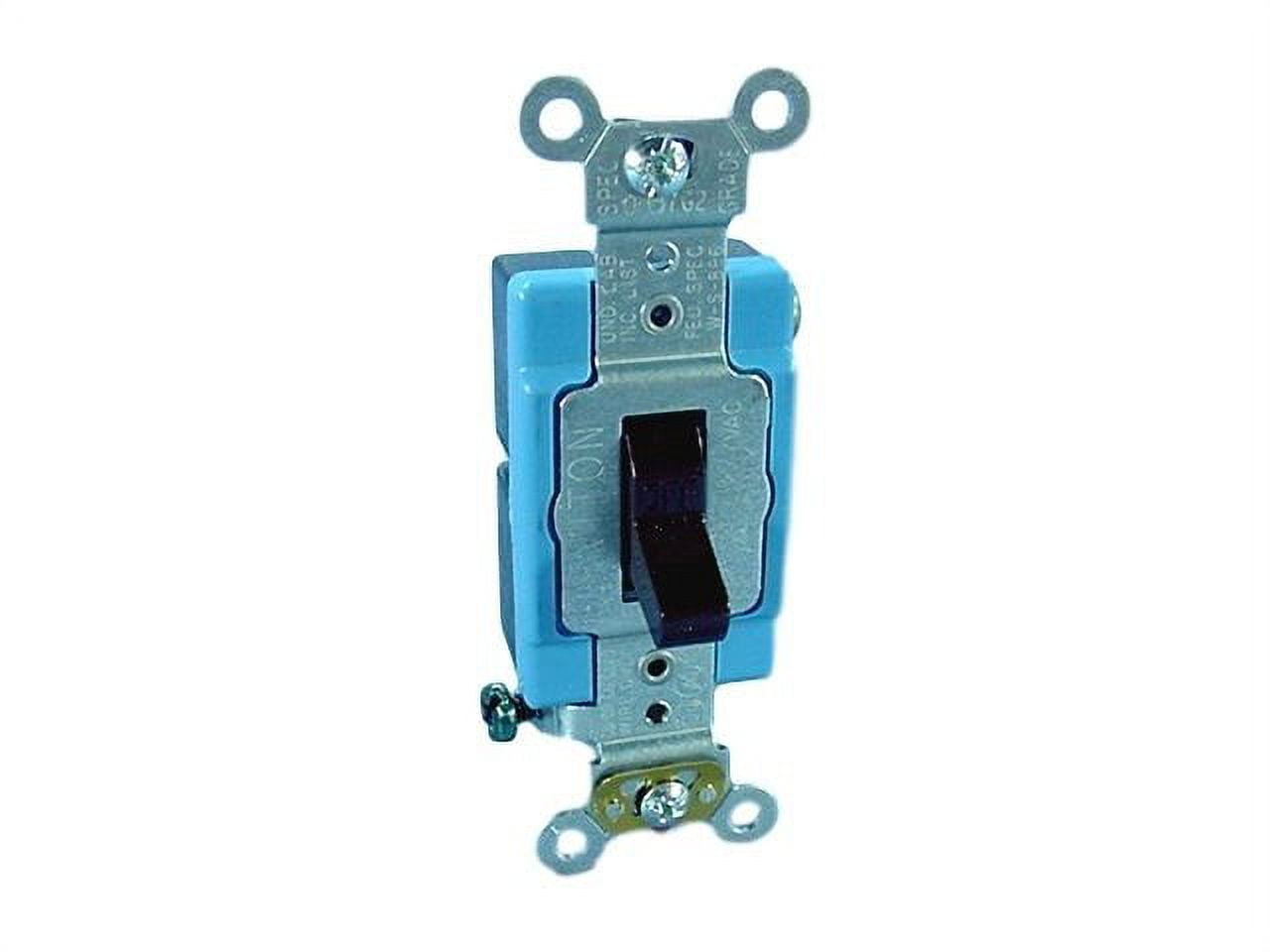 Leviton 1101-2 Single Pole Toggle Light Switch, Industrial Specification Grade, 15A 120/277V, Side Wire, Brown