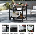 thumbnail image 5 of FEASTO 31.5"x18" Outdoor Grill Cart with Stainless Steel Tabletop, Movable Grill Table with Seasoning Rack, 5 of 9