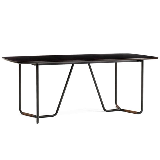 Sauder Boutique Veneer Top Dining Table in Black