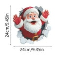thumbnail image 3 of 3D Christmas Wall Stickers, Elk Santa Breaking Through Wall Design, Removable Peel and Stick Window Clings, Winter Holiday Party Decor -1Pcs, 3 of 6