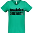 thumbnail image 3 of Inktastic Cincinnati Skyline Grunge Women's V-Neck T-Shirt, 3 of 5