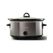 Crockpot 6-Quart Manual Slow Cooker, Black and Stainless Steel