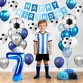 thumbnail image 3 of Set de decoración de fiesta con tema de fútbol con globo número 7, 3 of 7