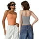 thumbnail image 3 of Camiseta sin mangas QINSEN para mujer con cuello cuadrado y tirantes finos, color rosa L, 3 of 3