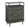 thumbnail image 5 of Modern Glass Top 3-Drawer Slate Grey Storage Cabinet by Manor Park, 5 of 14