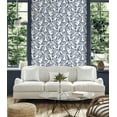 thumbnail image 2 of NextWall Navy Blue Sketched Leaves Peel and Stick Wallpaper, 2 of 9