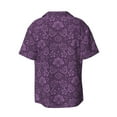 thumbnail image 2 of Fotbe Retro Florals Purple print Short Sleeve Button Down Shirts for Men Casual Summer Beach Wrinkle Free Shirt-XX-Large, 2 of 7