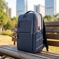 thumbnail image 4 of Men Business Laptop Backpack Travel Work Bag Multi Compartment External Charging Port Water Resistant Daily Commute Computer Bag, 4 of 5