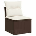 thumbnail image 6 of vidaXL Garden Sofa Set Brown, Cream White PE Rattan Large, 6 of 10