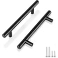 thumbnail image 1 of HWZWT Black Solid Cabinet Pulls 4 Inch Style Handles 20 Pack Kitchen Cabinet Handles 102mm, 1 of 5