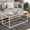 White, variant on Tempered Glass Coffee Table - Minimalist Center Table for Living Room, Office - Modern Top With Sturdy Metal Frame & Open Storage - Easy Assembly, Gold