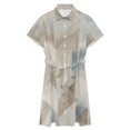 thumbnail image 4 of Abstract Geometric Beige Design Womens Shirt Dresses Women'S Short Sleeve Dress Turn-Down Collar Dress A Line Casuall Dress Oversize(XS-6XL), 4 of 7