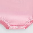 thumbnail image 5 of Faraee Infant Baby Girl Summer Bubble Romper One Piece Newborn Short Sleeve Jumpsuit Toddler Oversized Bodysuit Clothes Pink 6-12 Months, 5 of 6