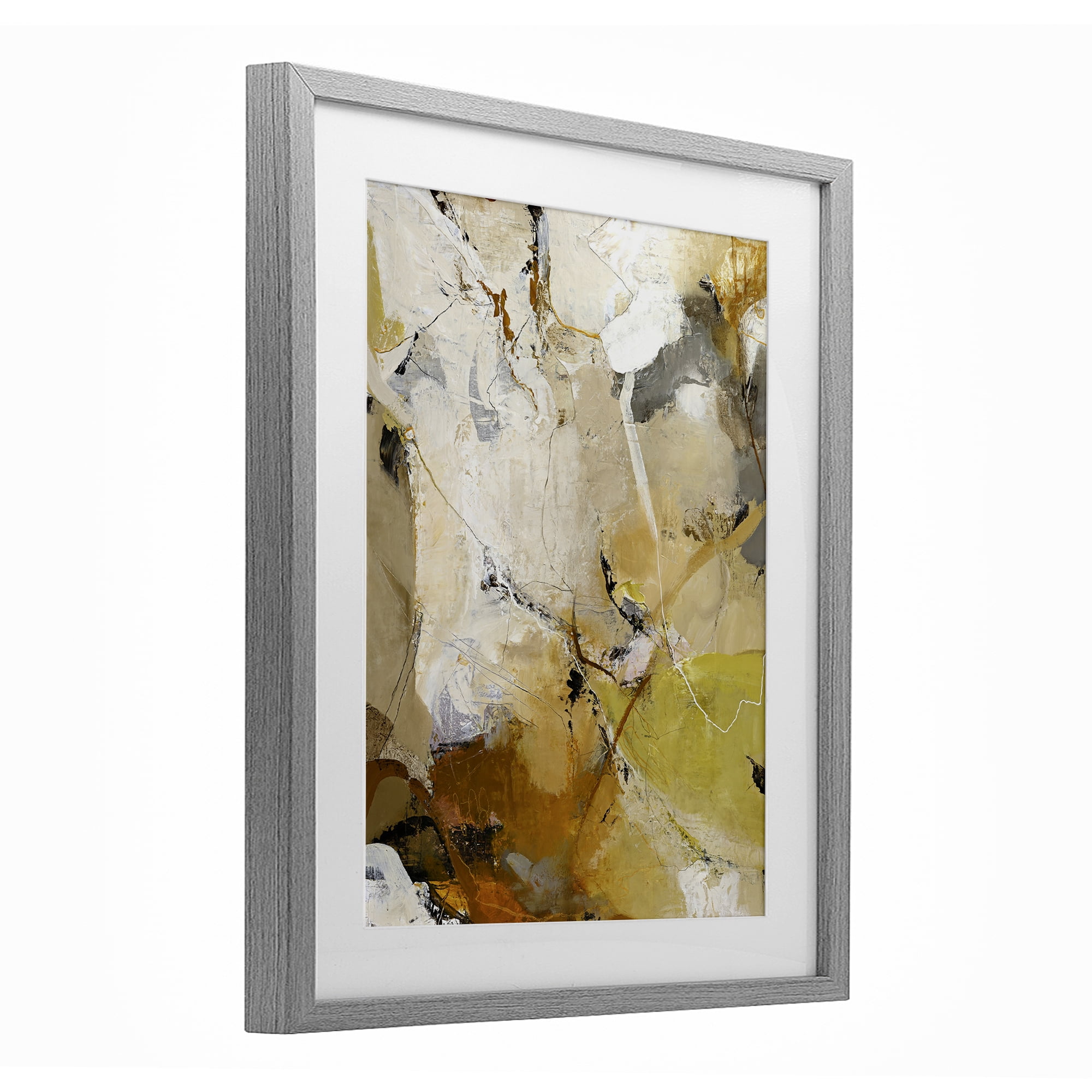 Stupell Industries Warm Earth Tones In Motion Gray Framed Print Under Glass, design by Design Fabrikken