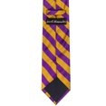 thumbnail image 3 of Jacob Alexander Boys' Prep College Stripe Woven Regular Self-Tie Neck Tie - Purple Gold, 3 of 5