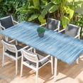 thumbnail image 2 of Blue Table Cloths for 8 Foot Rectangle Tables, Modern Abstract Art Ombre Striped Patio Waterproof Elastic Fitted Tablecloths, Washable Rectangular Table Cover for Camping, 2 of 8