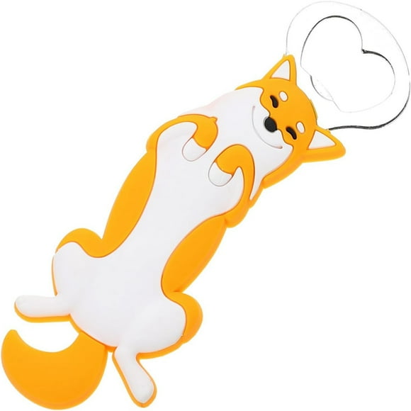 TechWave Shiba Inu Cute Soft Rubber Fridge Easy Grip Cap Remover Versatile & Opener For Kitchen Bar Tools Port Opener for Champagne Button Wall Can Stand Wall Mounted Can Opener under The Counter Can