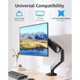 thumbnail image 3 of Single Monitor Desk Mount Adjustable Gas Spring Monitor Arm Support Max Screen Computer Monitors Stand with Clamp/Grommet Mounting Base VESA Mounts Fit ..lbs Computer Bl, 3 of 9