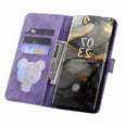 thumbnail image 3 of Decase for Samsung Galaxy S21 Ultra Case Shockproof PU Leather Retro Flower Embossed Wallet Flip Case Magnetic Stand with Card Slot Folio Cover,Purple, 3 of 5