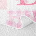 thumbnail image 5 of meiyoeat Ribbon Letter Print D Twin Quilt Set For Kids,Pink Patchwork Geometric Plaid Twin Coverlet Set,2pcs, 5 of 7