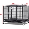 thumbnail image 3 of Homey Pet 37- Stackable Strong Heavy Duty Metal Dog Cage Crate Kennel w/ Wheels Tray Plastic Grid 37"x25"x31", 3 of 8