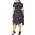 thumbnail image 3 of Agnes Orinda Women's Plus Size Valentines Day Polka Dots Short Sleeve High Low Hem Tie Waist Flare Midi Dresses 4X Navy Blue, 3 of 8